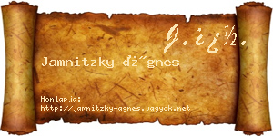 Jamnitzky Ágnes névjegykártya